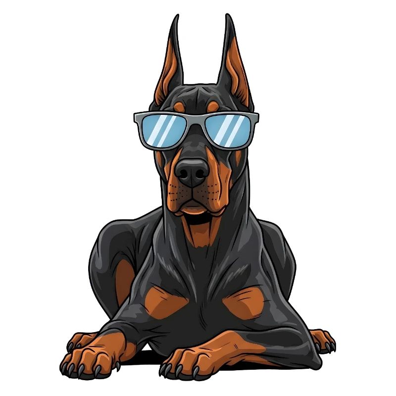 Cooler Dobermann mit Sonnenbrille