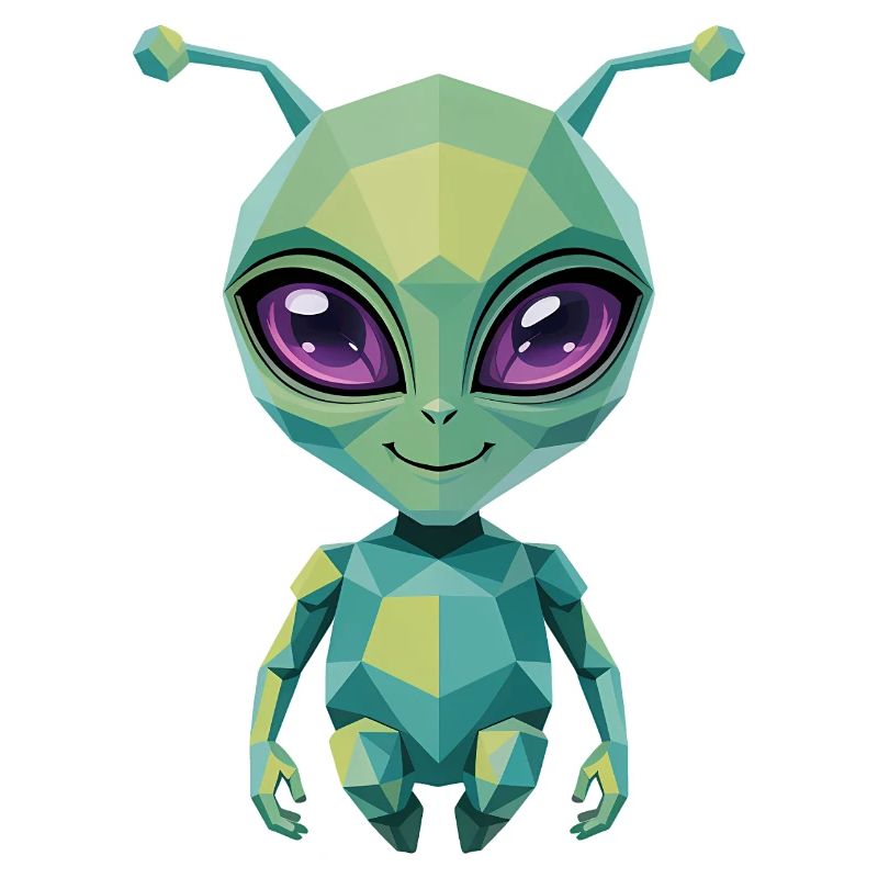 Alien - Cooles Low-Poly-Logo