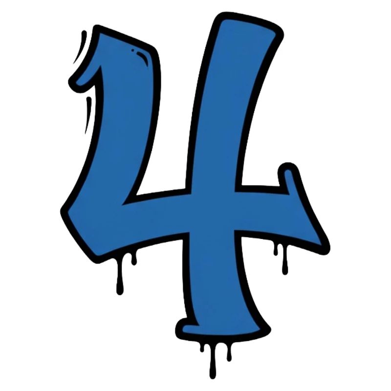 Graffiti Vier Blau Tropfen