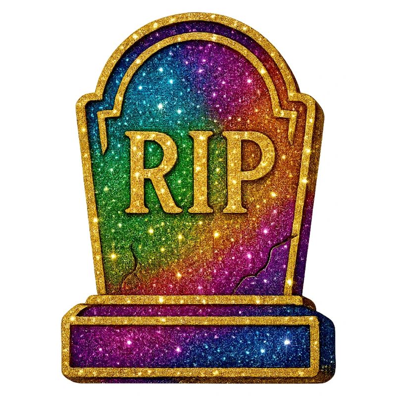 Galaktische RIP Grabstein Glitter