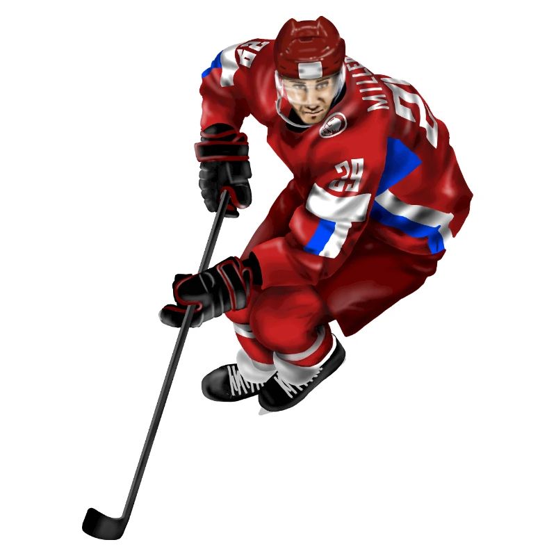 Roter Eishockeykämpfer