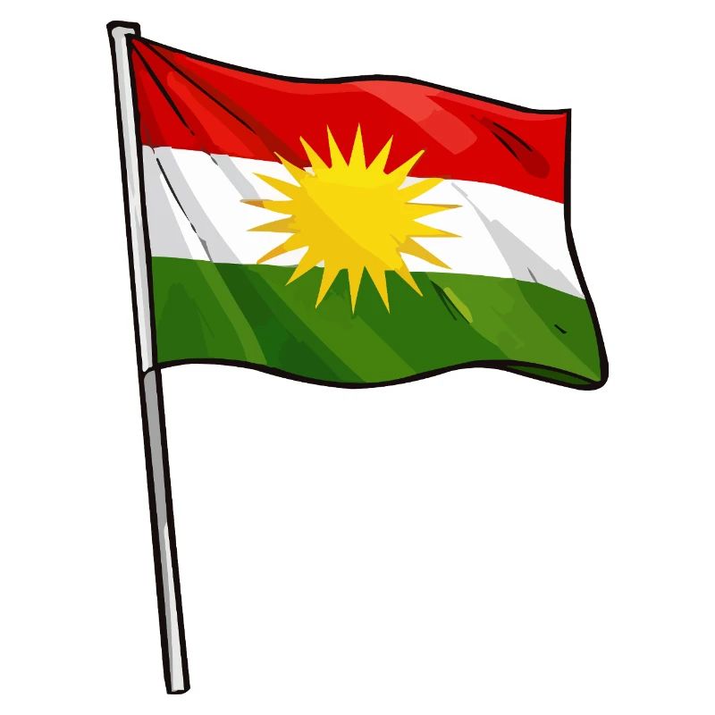 Kurdistan Flag Sonnenstern