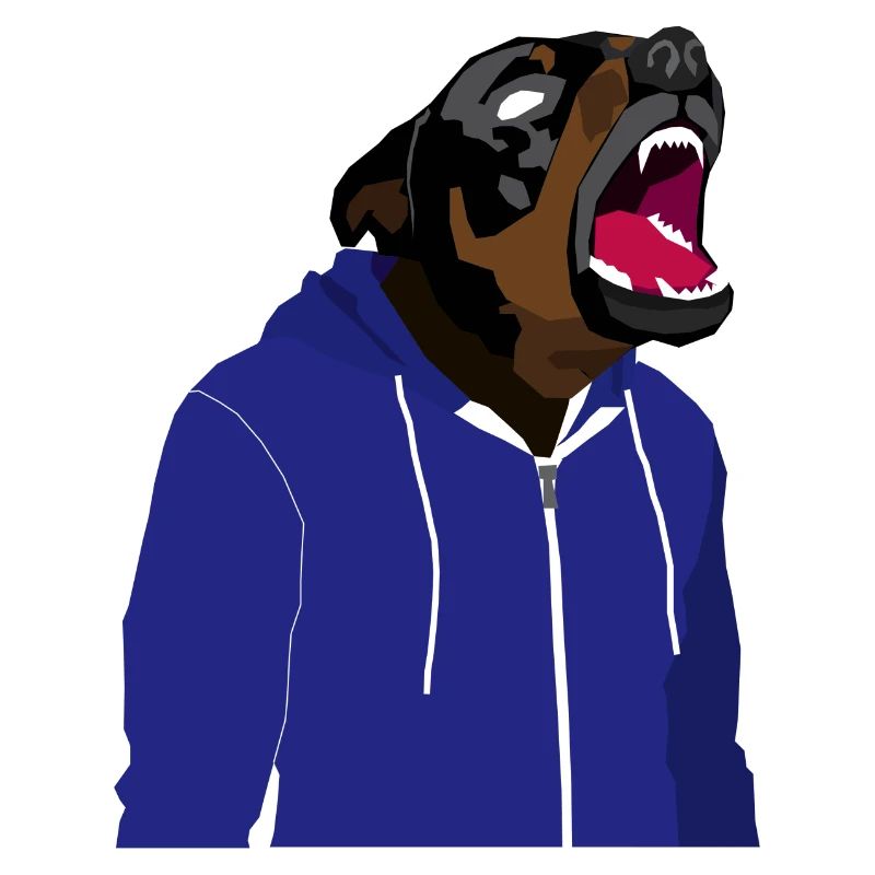Rottweiler im Sweatshirt