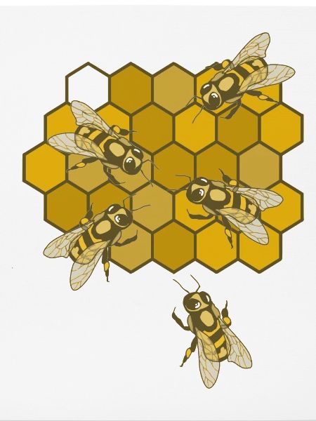 Bienen auf Wabe