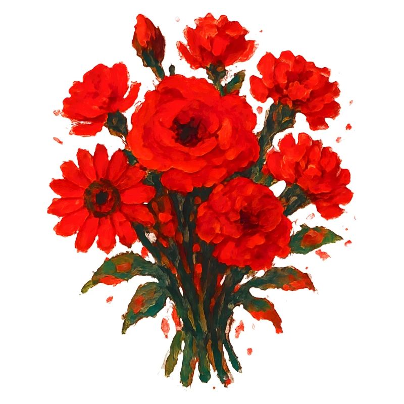 Roter Blumenbouquet Gemälde