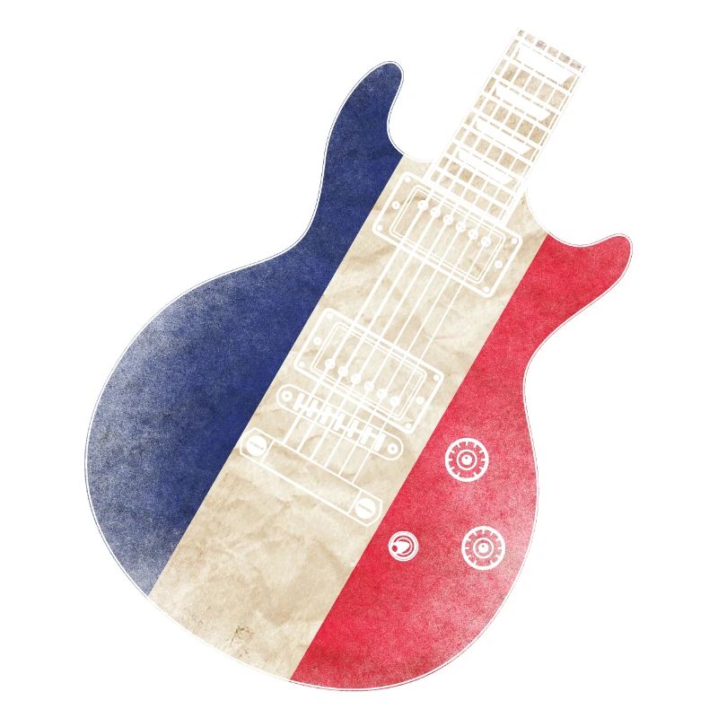 Frankreich Flagge Gitarre