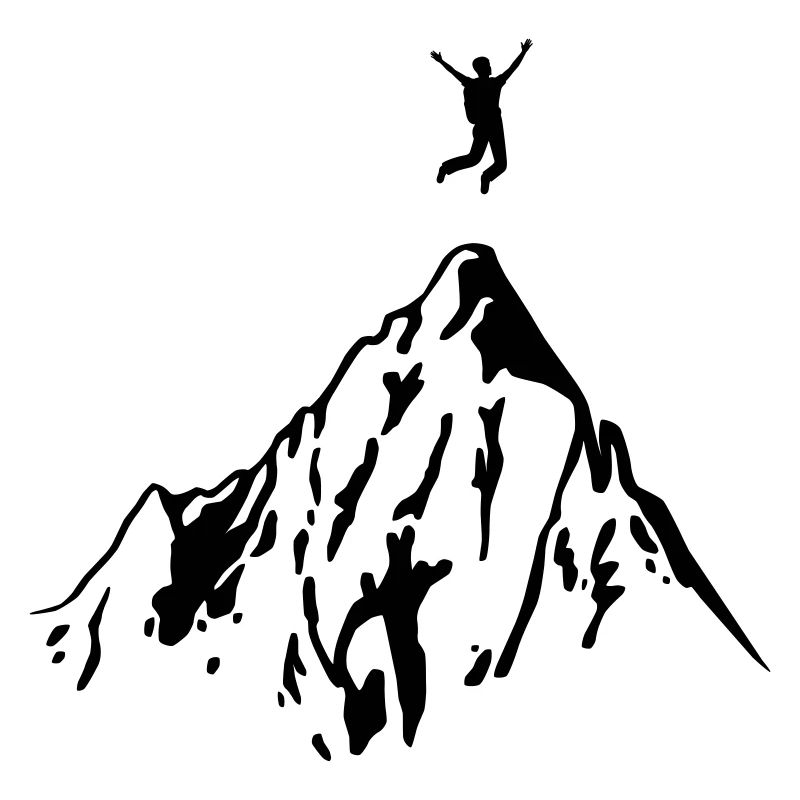 Bergsteiger erreicht Gipfel