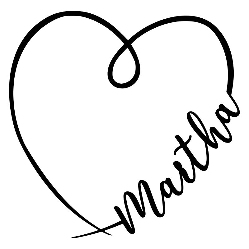 Martha Name Calligraphy Heart