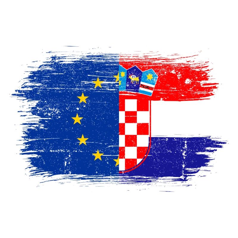 EU Kroatien Flagge Fusion