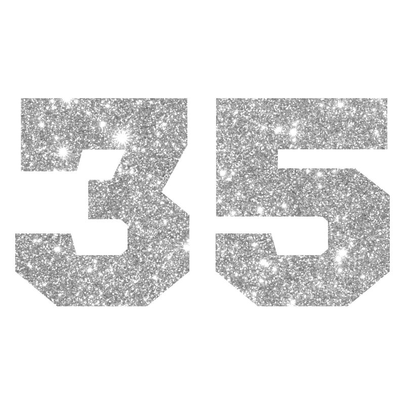 Nummer 35 Silberner Glitzer - 35. Jubiläum