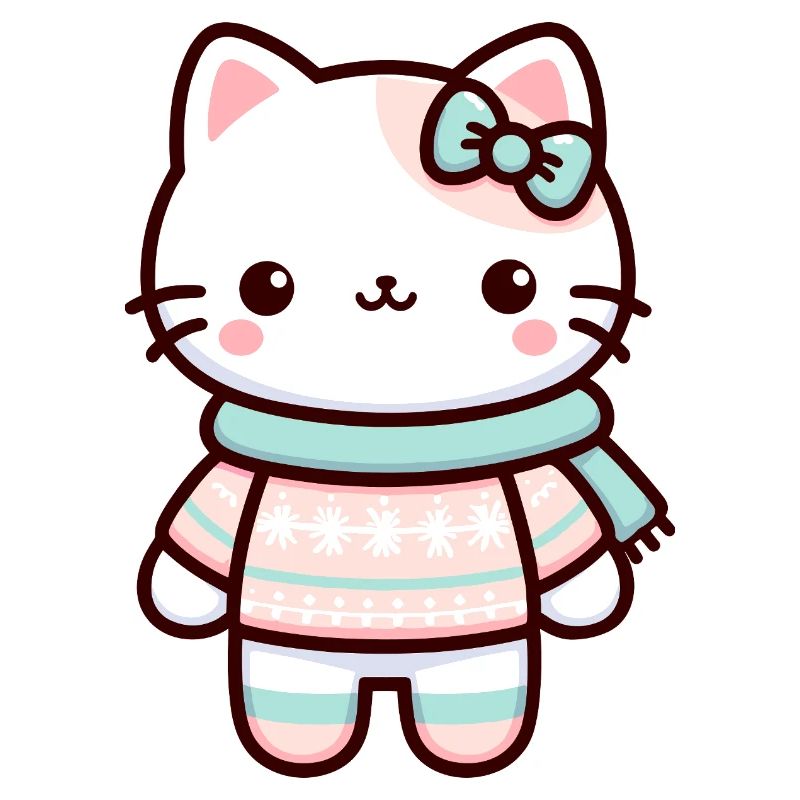 Niedliche Winterkatze Illustration