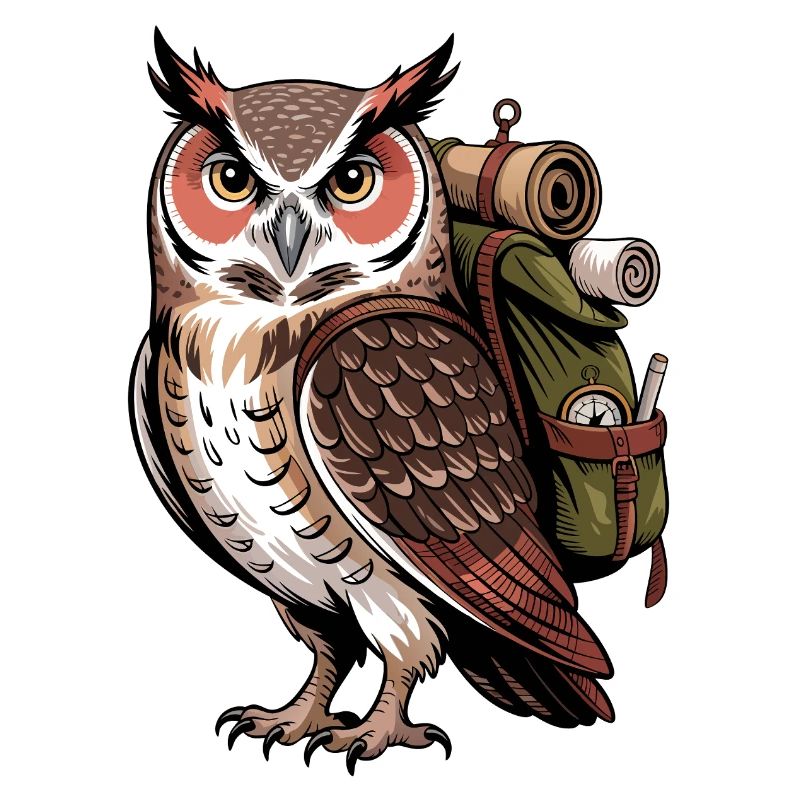 Uhu mit Rucksack