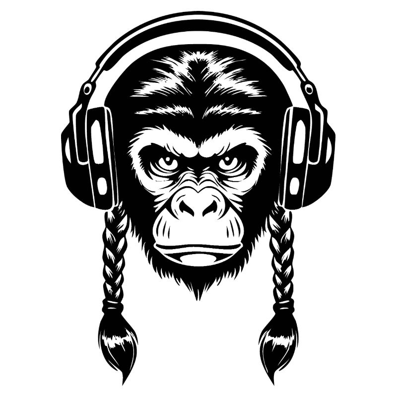 Chemise Electro Monkey Head Synth Wave Edition