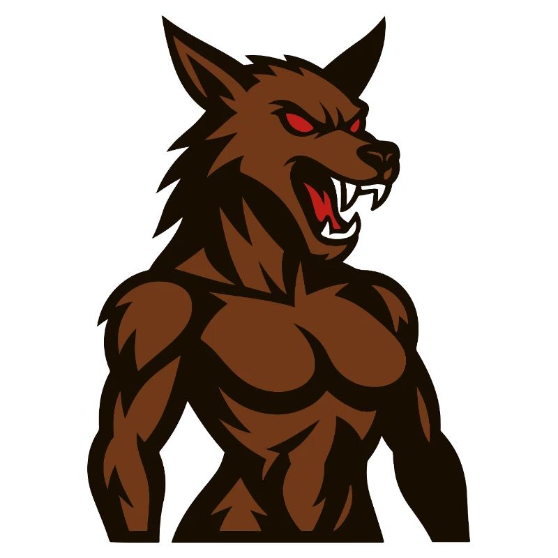 Wütender Braunwolf Maskottchen