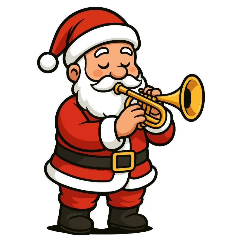 Weihnachts Santa Trompete Cartoon