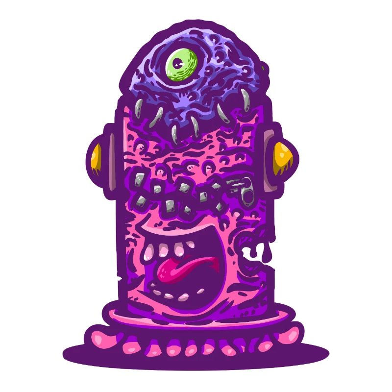 Violettes psychedelisches Monster