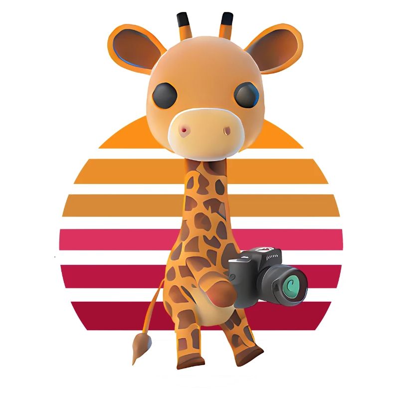 Fotografierende Safari Giraffe