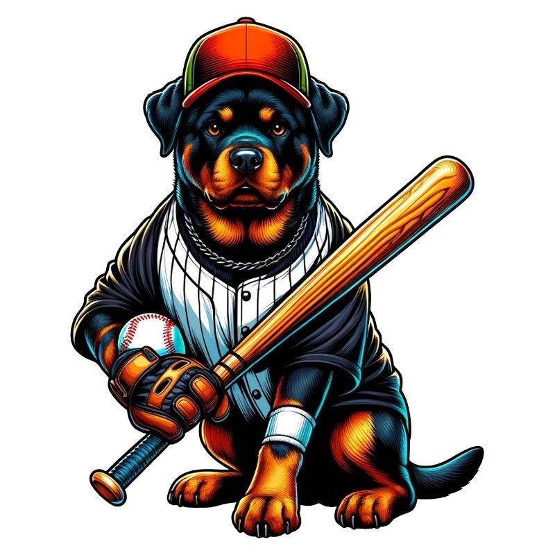 Rottweiler baseball dog