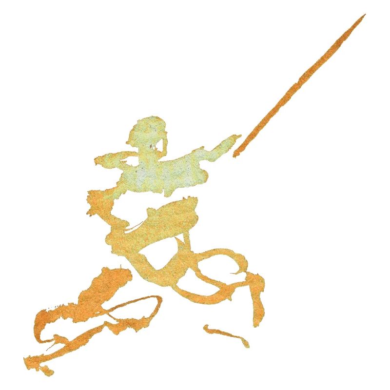 Schwertkämpfer Tusche Figur