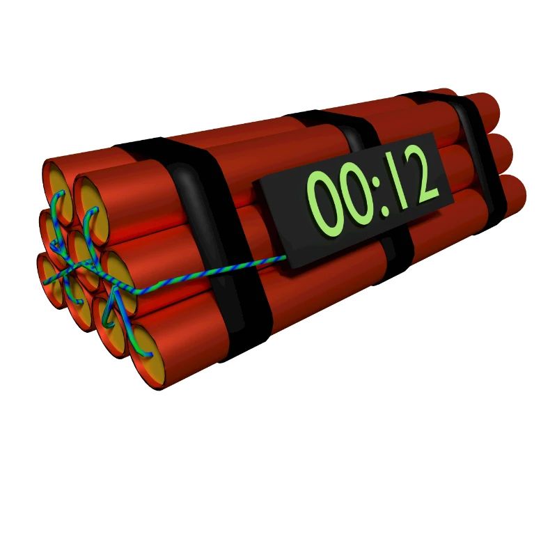 TNT Dynamit Bombe mit Countdown