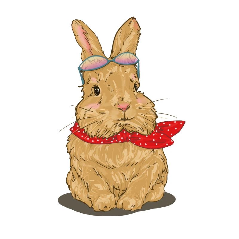 Lapin doux avec écharpe