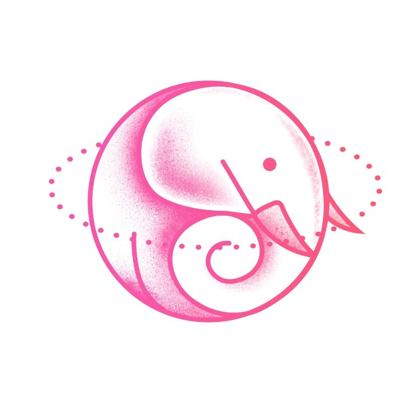 Elefant niedlich rosa