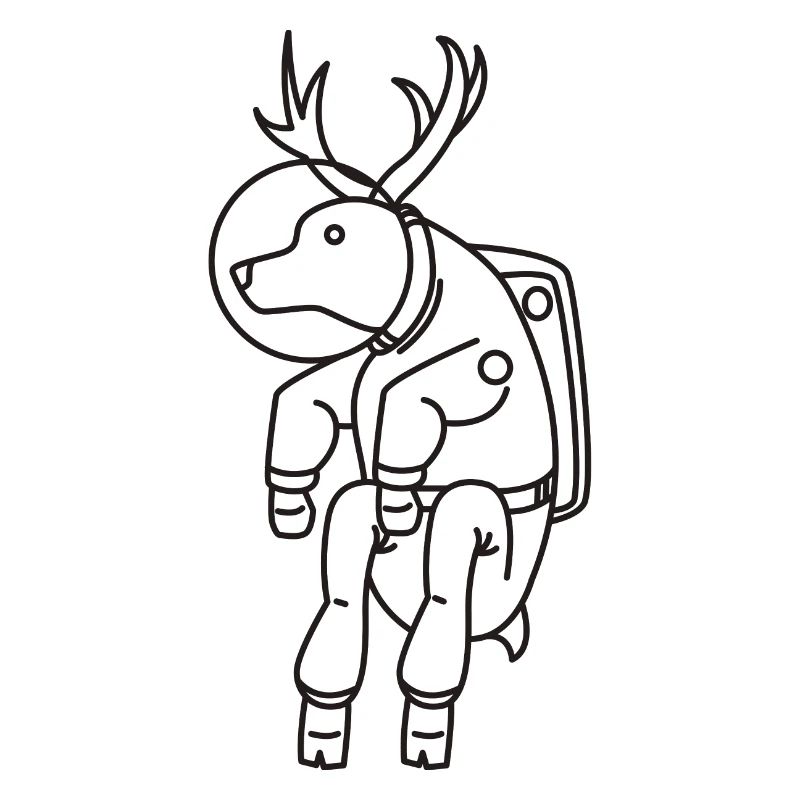 Astronaut gift moose space moon space travel