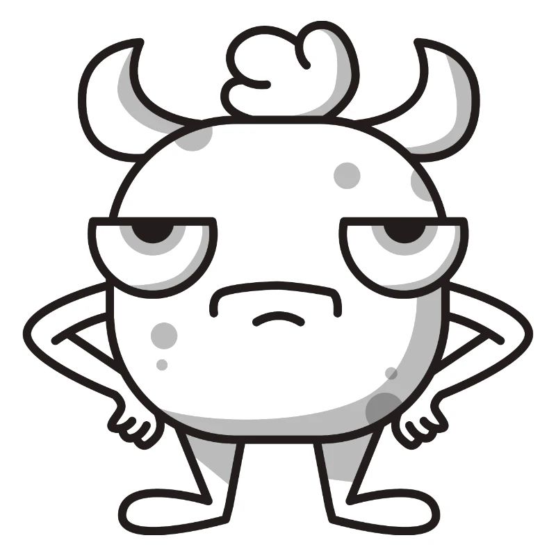 Monster Grim Gift Halloween Comic Horns