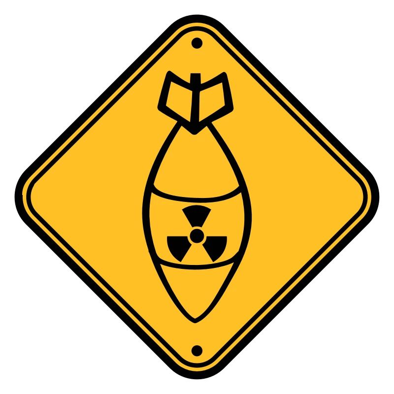 shield danger caution warning caution atomic bomb r