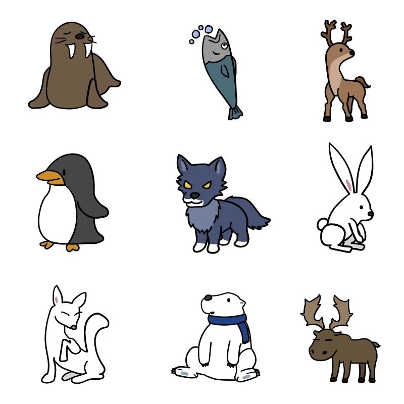 Niedliche Winter Tiere