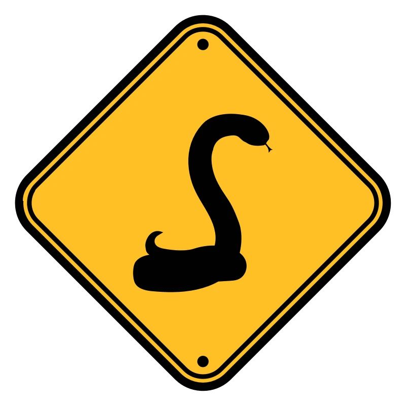 snake caution caution caution note sign s