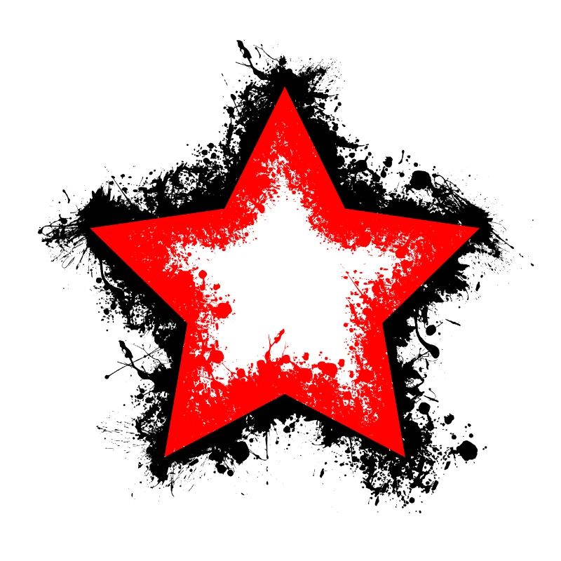 Stern Splatter schwarz-rot