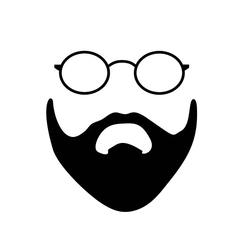 Hipsterbart mit Brille