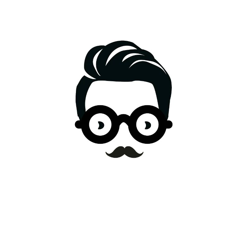 Schnurrbart und Brille