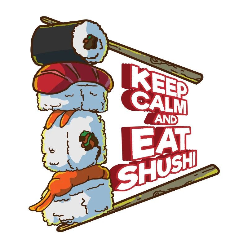 Sushi Fish Japanese Chopsticks Keep Calm Gift