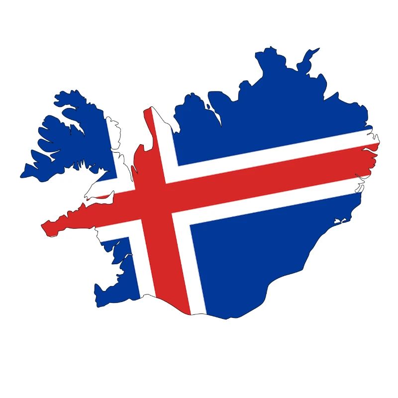 Iceland Flag Map