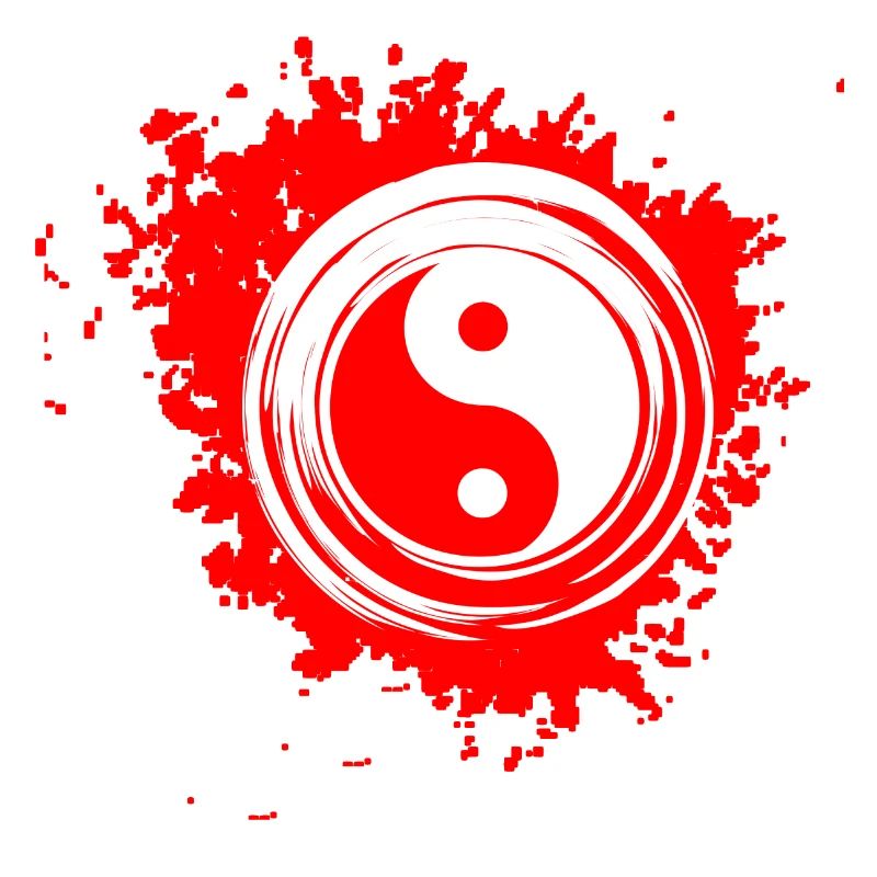 Ying Yang symbole éclaboussure de couleur