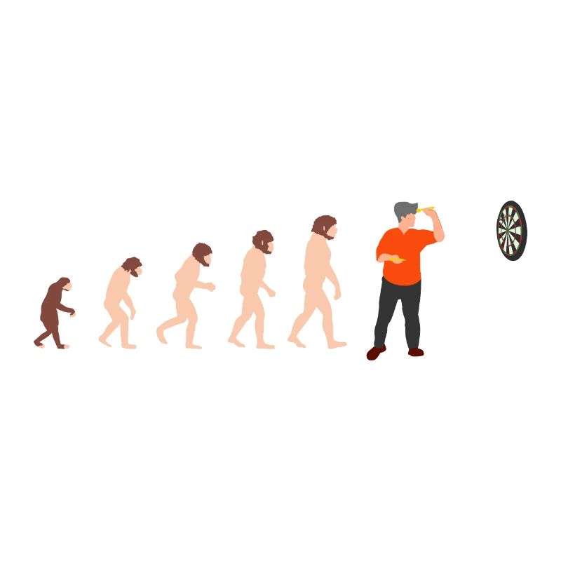 Human Evolution Dartspieler Lustige Geschenkidee