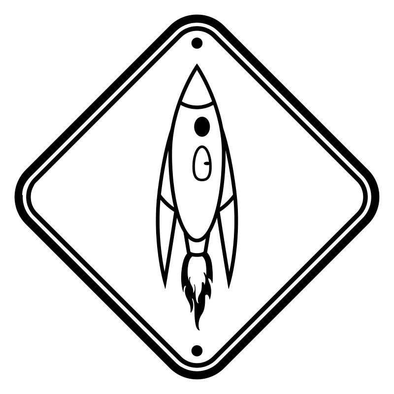 Schild Hinweis Rakete