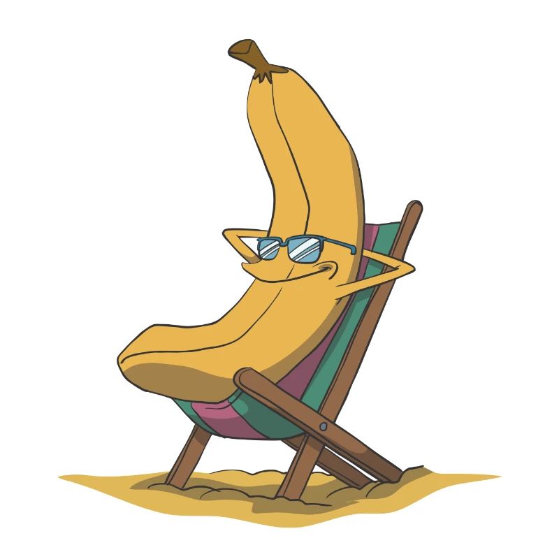 Banane im Liegestuhl