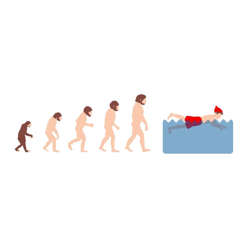 Evolution winter swimming Funny gift idea