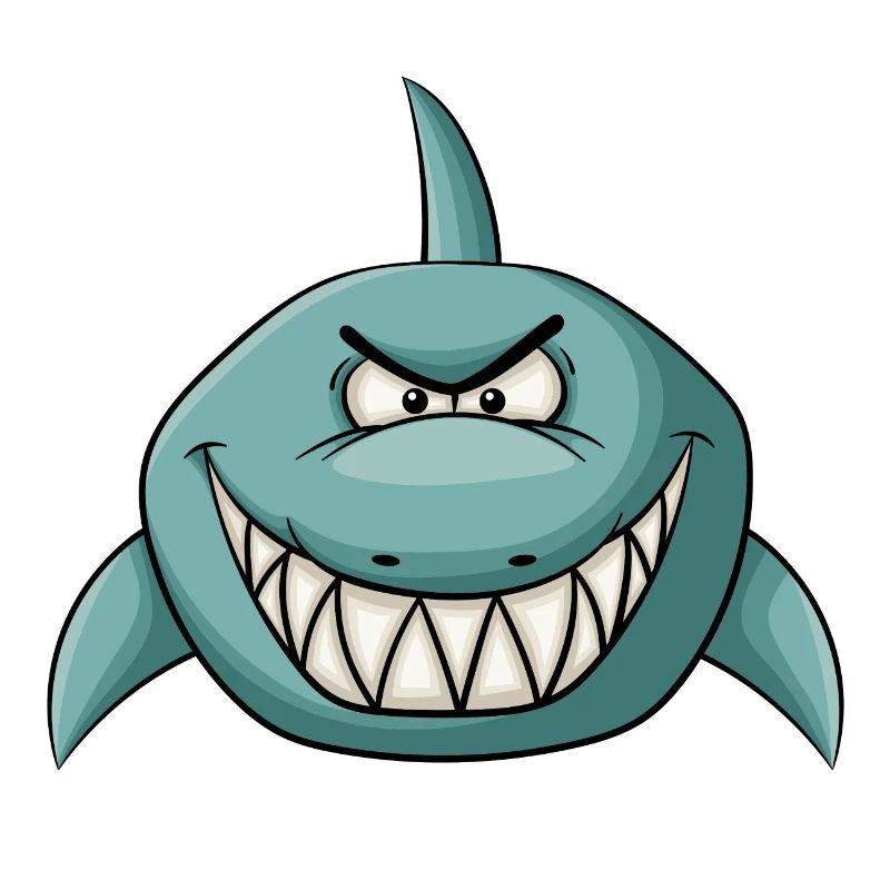 Evil grinning shark
