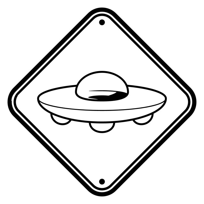 Schild Hinweis UFO