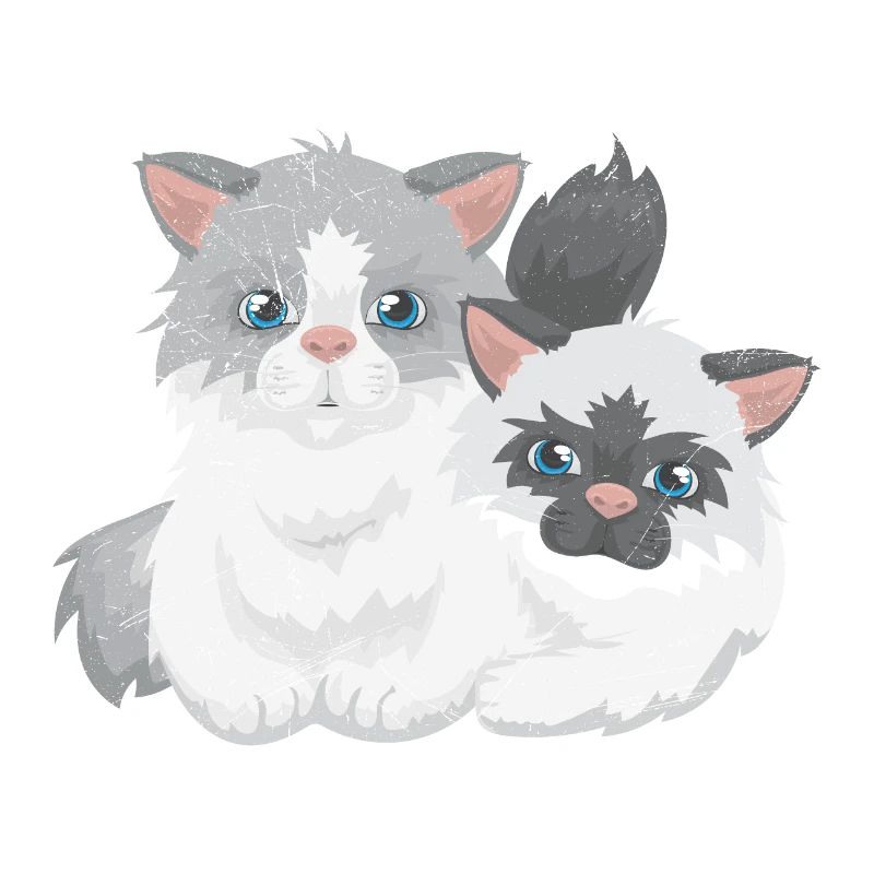 Ragdoll cat couple, cat lover gift idea