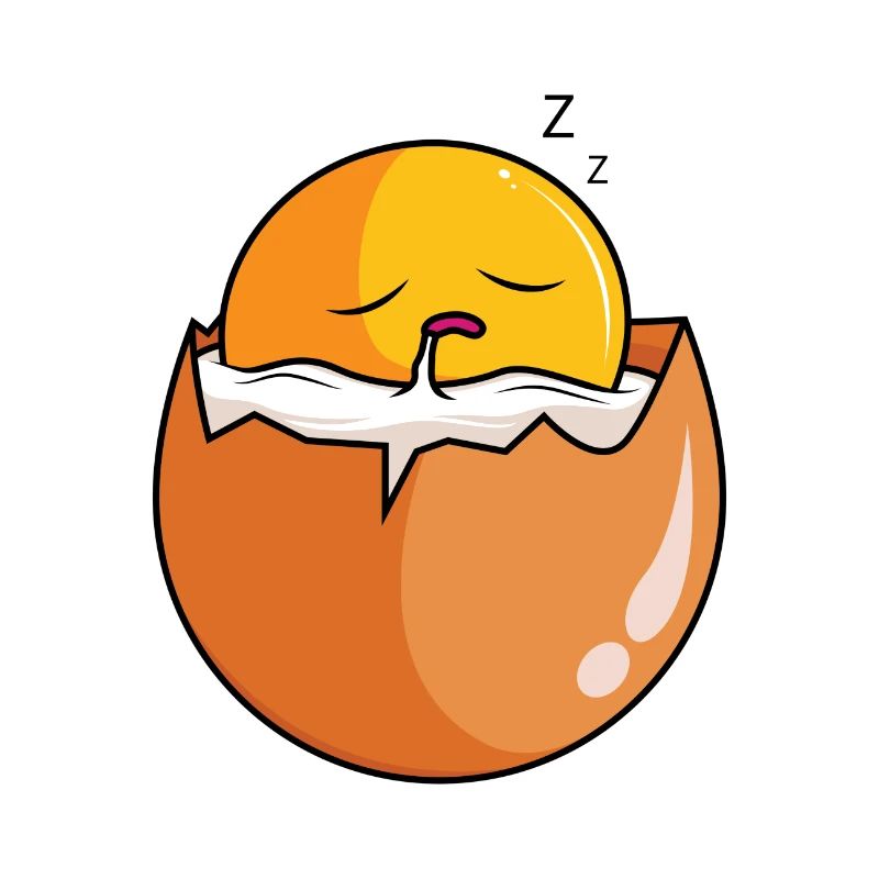 Sleepy Egg Sweet Funny Egg Scrambled Eggs Fried Egg