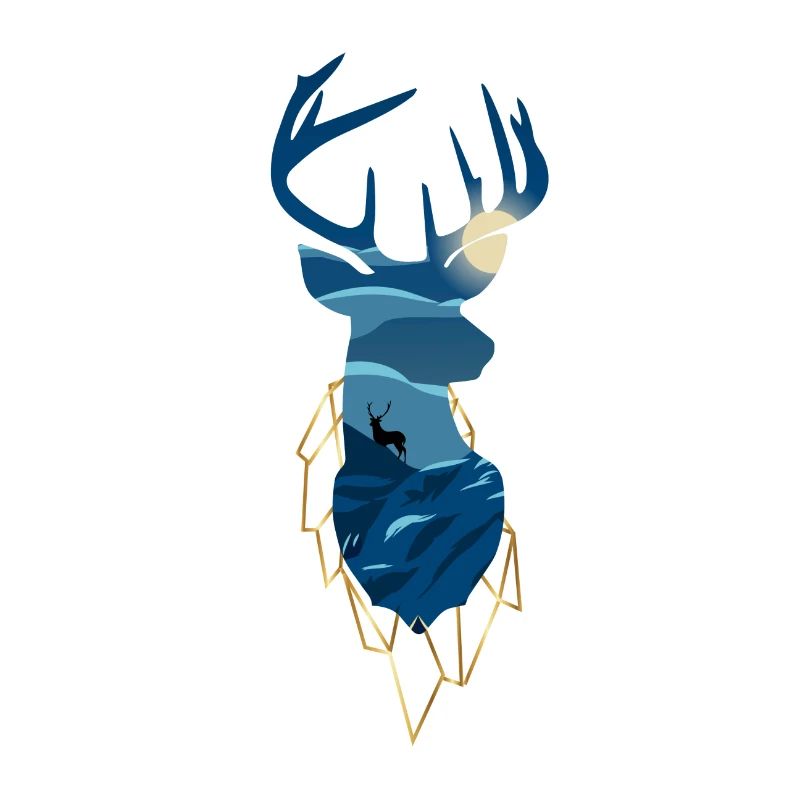 Deer silhouette at night moonlight hunter hunting