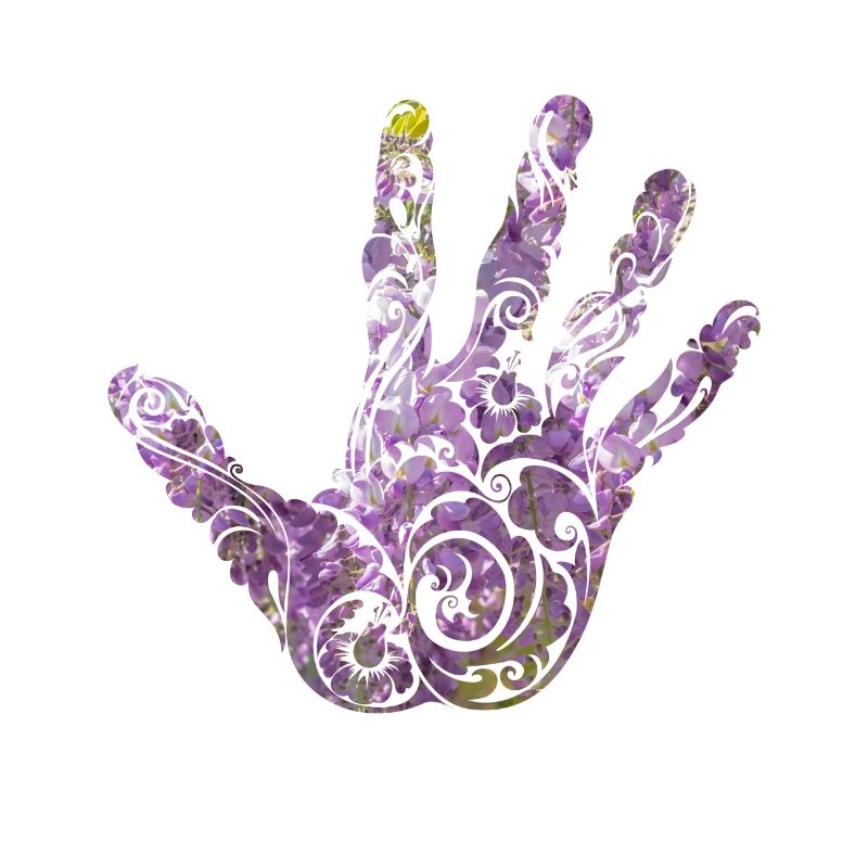 Lavender hand with flower pattern gift