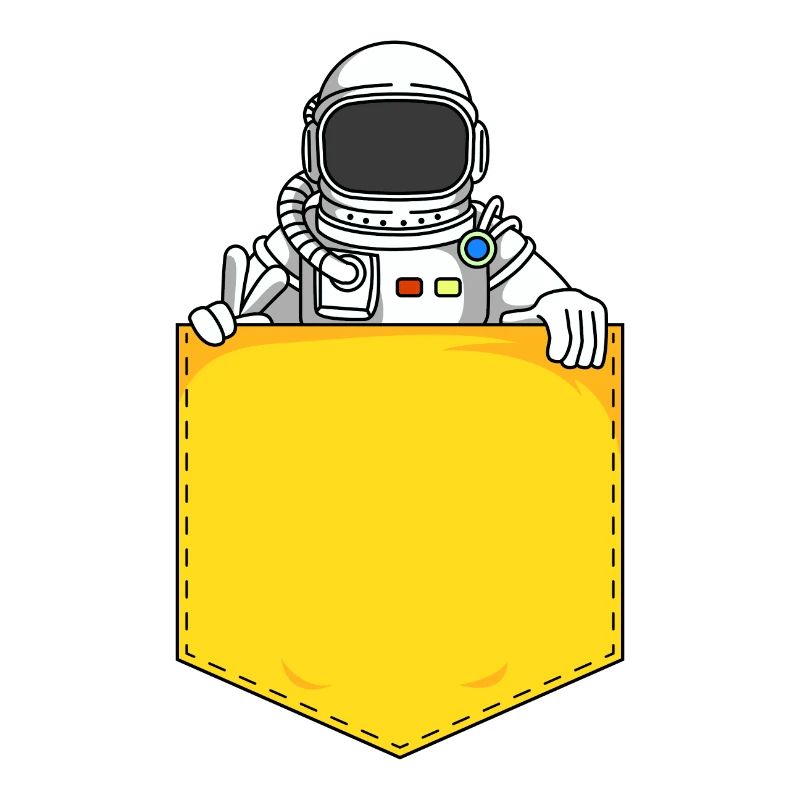 Astronaut Brusttasche Witz Spaß Pocket Geschenke