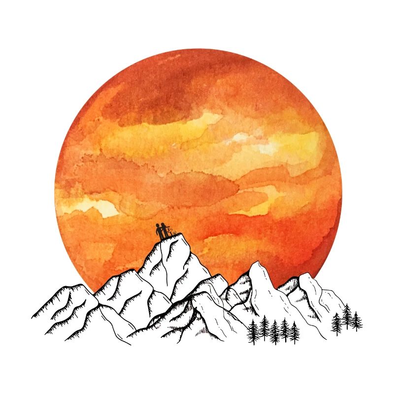Sonne Berge Pärchen