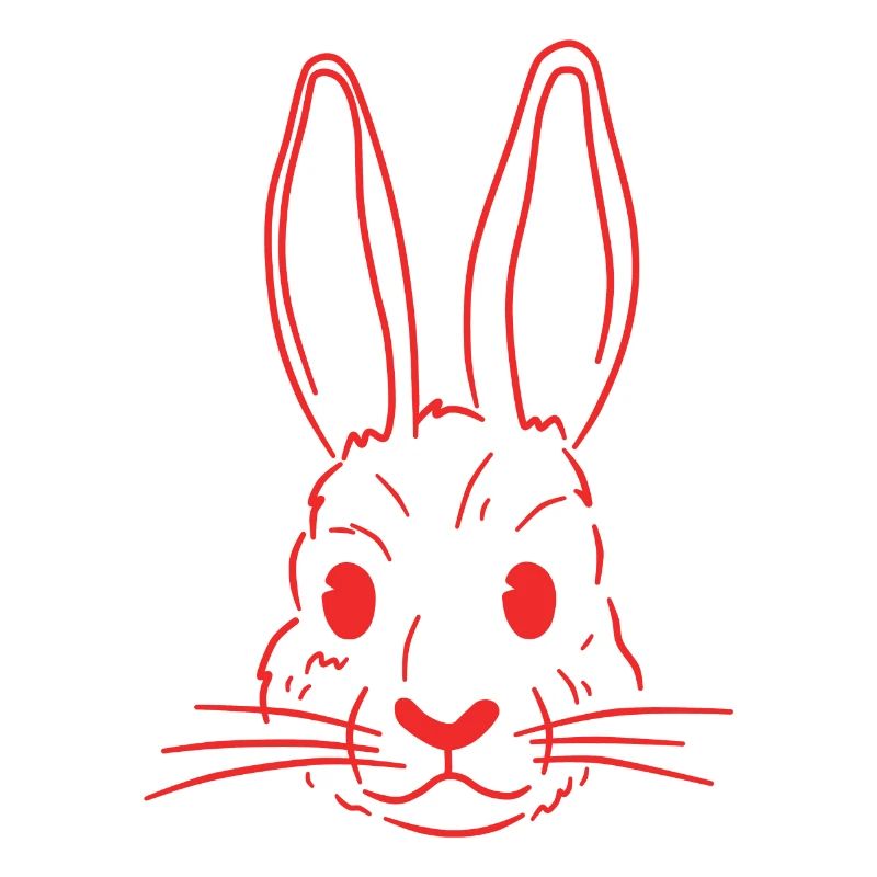 head drawing rabbit gift artwork